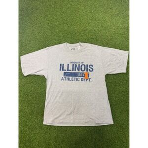 University of Illinois Athletic Dept T-Shirt Gray Mens XL Fighting Illini